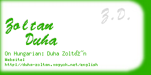 zoltan duha business card